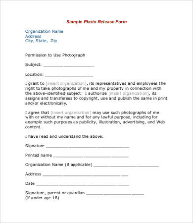 Release Form Template 10  Free Sample Example Format