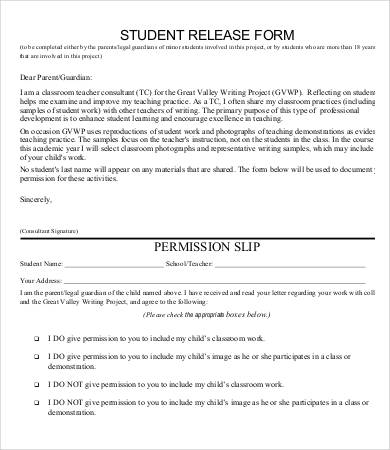 Student Release Form Template from images.template.net