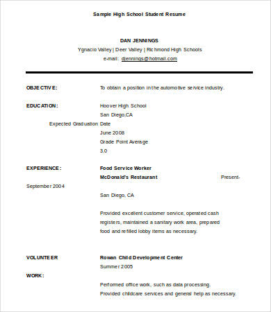 sample resume for k12 graduate
