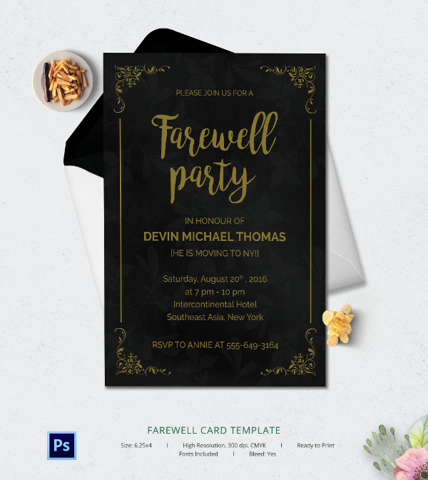 Farewell Invitation Card Template Professional Sample Template