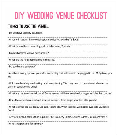 printable wedding checklist 12 free pdf documents download free