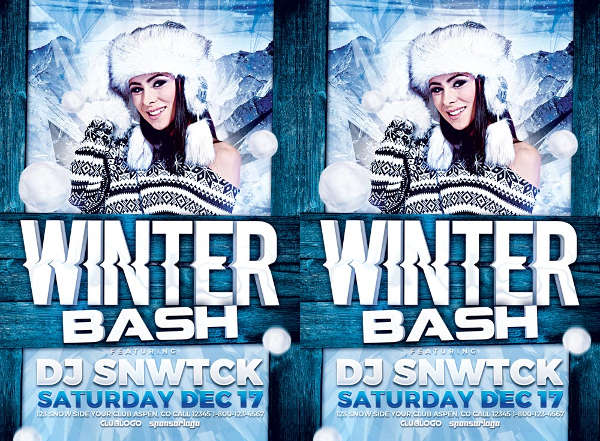 winter party flyer template