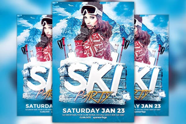 ski party flyer template