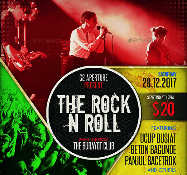 grunge rock music event flyer