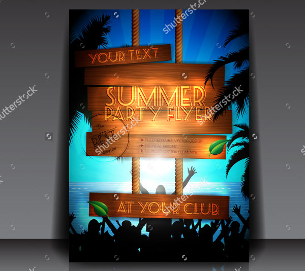 editable summer party flyer
