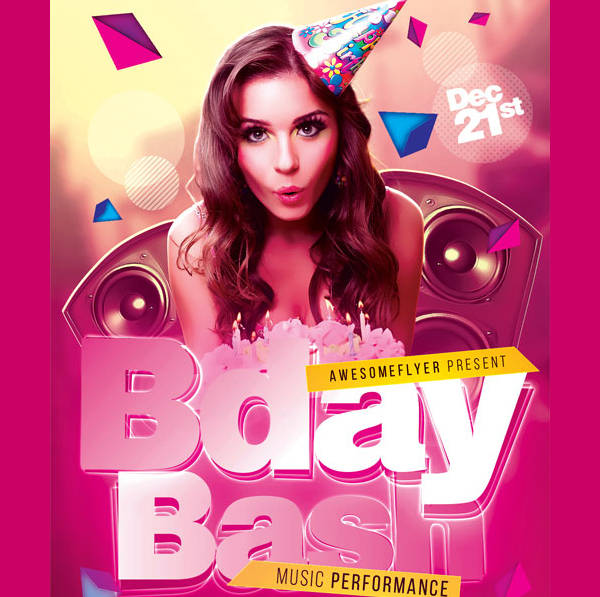 bday bash flyer template