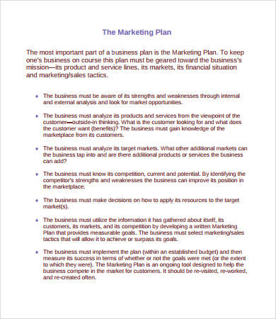 business marketing plan sample