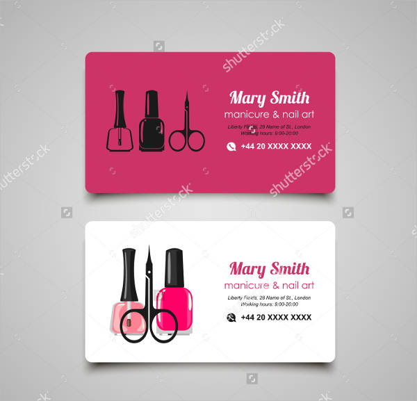 manicure salon business card design template
