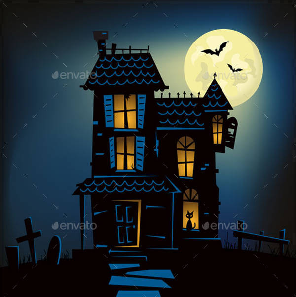 haunted house vector