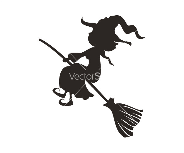 witch silhouette vector