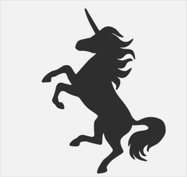 unicorn silhouette vector