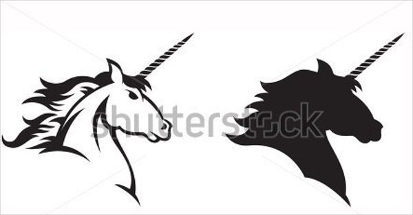 black and white unicorn silhouette