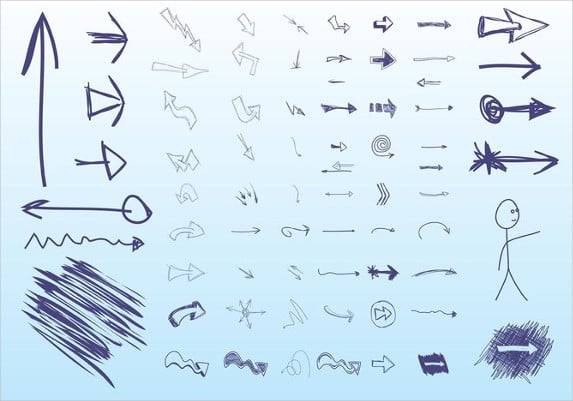 hand drawn arrow shapes