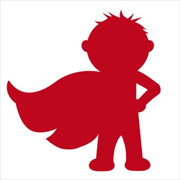 flying superhero silhouette clip art