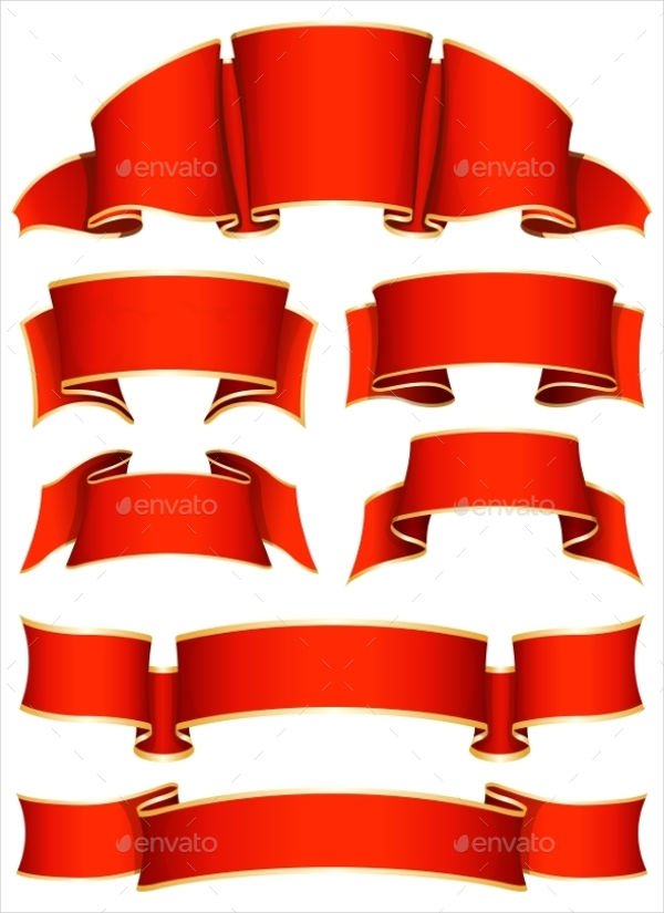 red ribbon vector