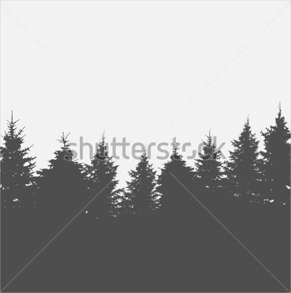 pine tree silhouette painting