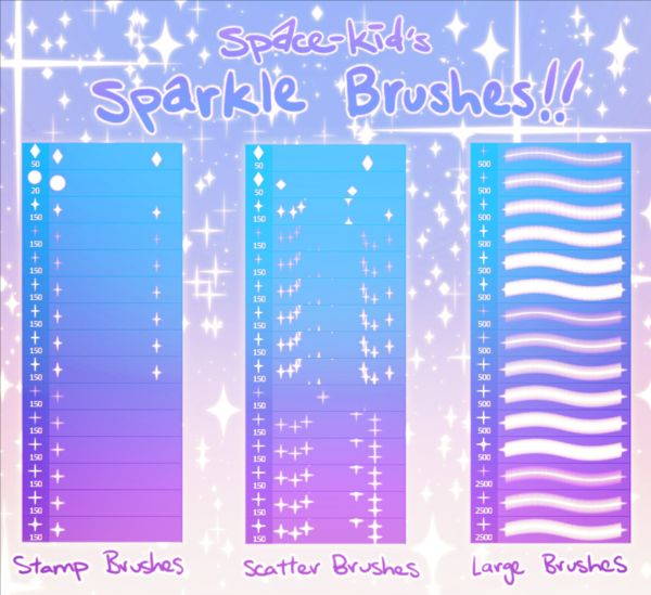 space sparkle brushes