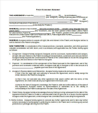 template assignment agreement