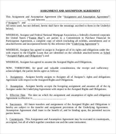 contract assignment agreement template india