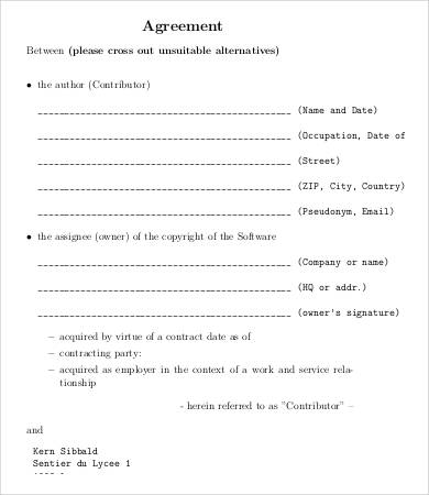 copyright assignment agreement template india