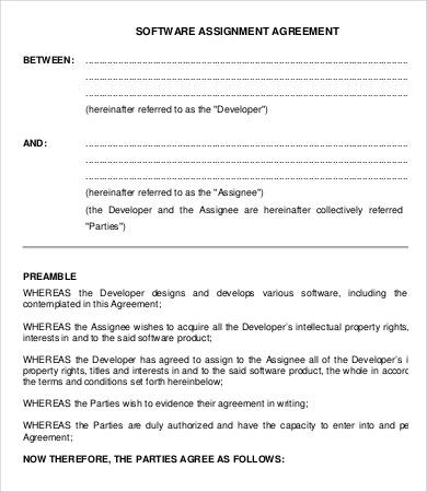 assignment agreement format india