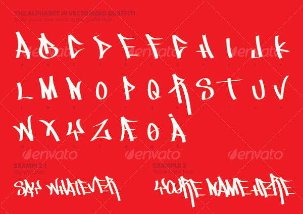 vector graffiti alphabet letters