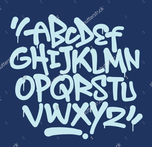style graffiti alphabet letters