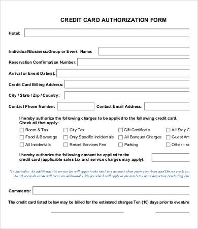 Credit Card Form Template - 9+ Free Sample, Example, Format