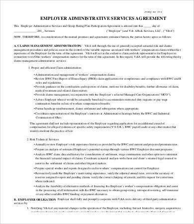 employer administrative services agreement template