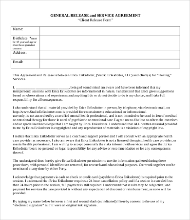general service agreement form