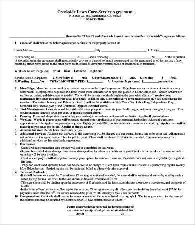 Service Agreement Forms - 9 +Free Word, PDF Documents ...