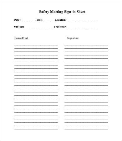 Meeting Sign In Sheet Template - 13+ Free PDF Documents Download