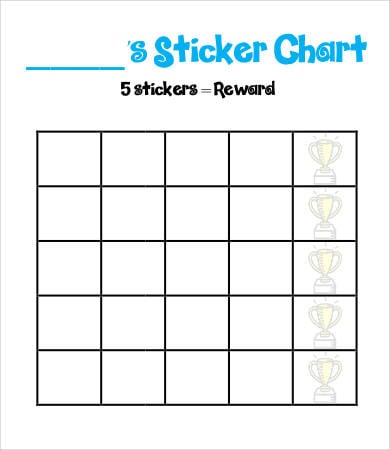 blank sticker chart template