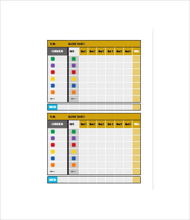 blank tally sheet template