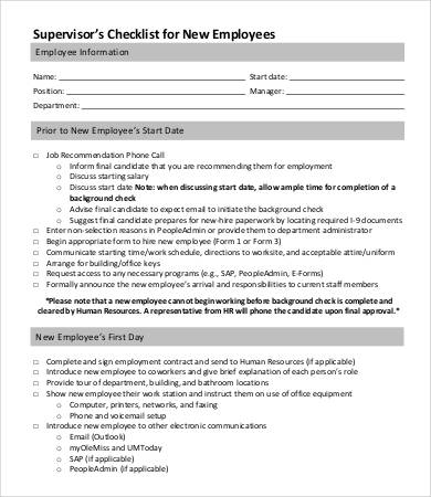 New Employee Checklist Template - 14+ Free PDF Documents Download