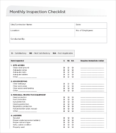 Monthly Checklist Template - 8+Free PDF Documents Download