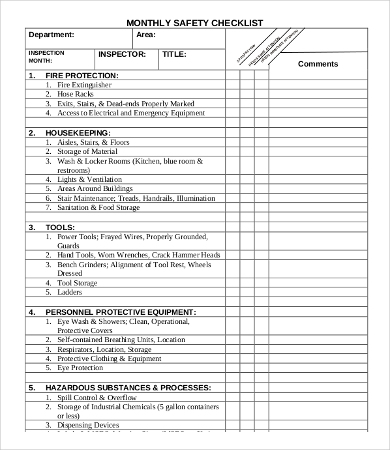 Monthly Checklist Template - 8+Free PDF Documents Download