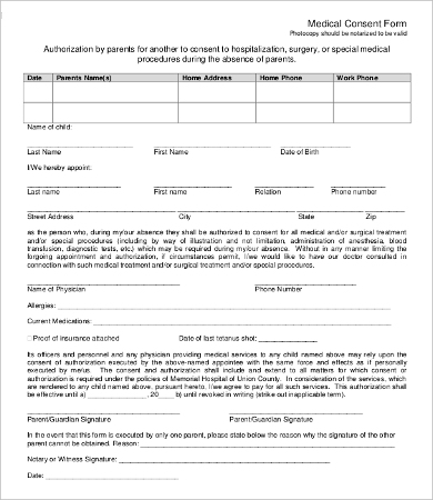 Consent Form Template - 12+ Word, PDF Documents Download