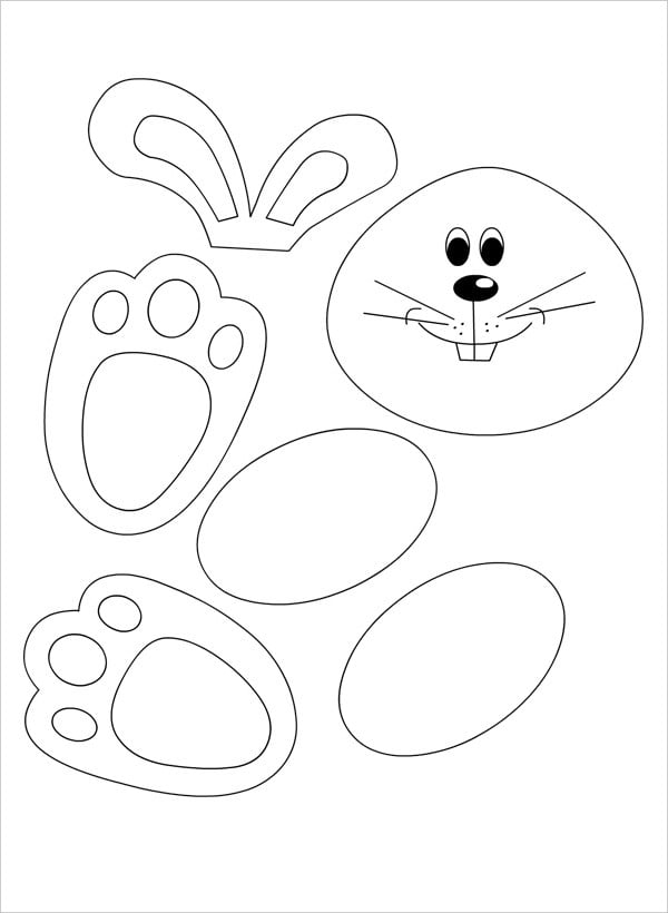 Printable Bunny Template Easter Crafts With Cotton Balls