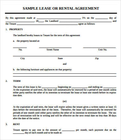 17 simple lease agreement templates word pdf pages