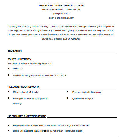 9+ Entry Level Resume Templates - PDF, DOC