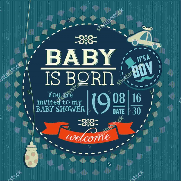 baby boy announcement invitation card