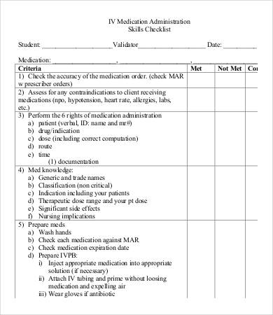 medication administration checklist
