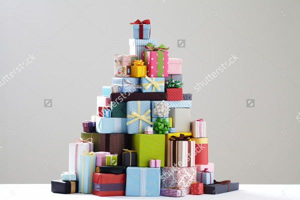 set of gift box mockups