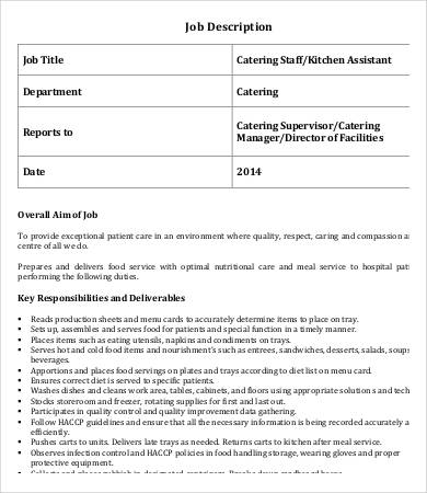 10+ Catering Job Description Templates - PDF, DOC