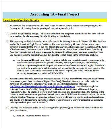 accounting case analysis format