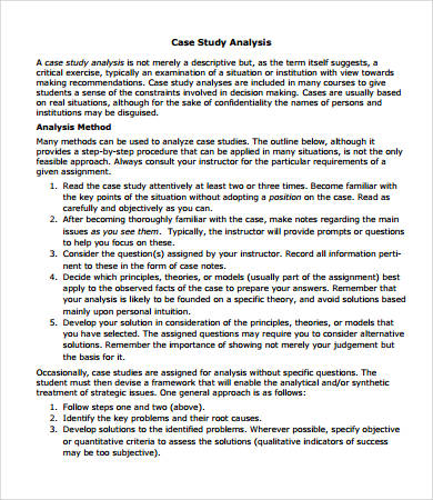 case study analysis format