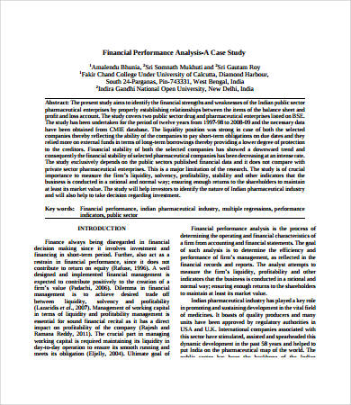 financial case analysis format