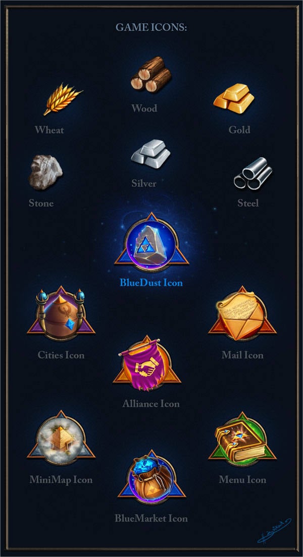 game menu icons