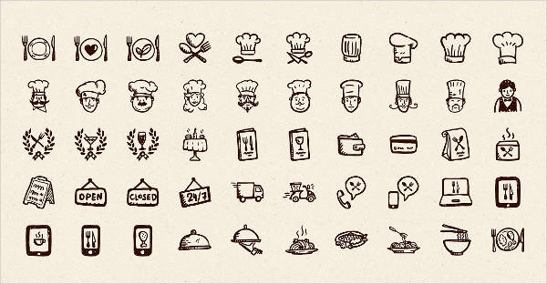 restaurant menu icons